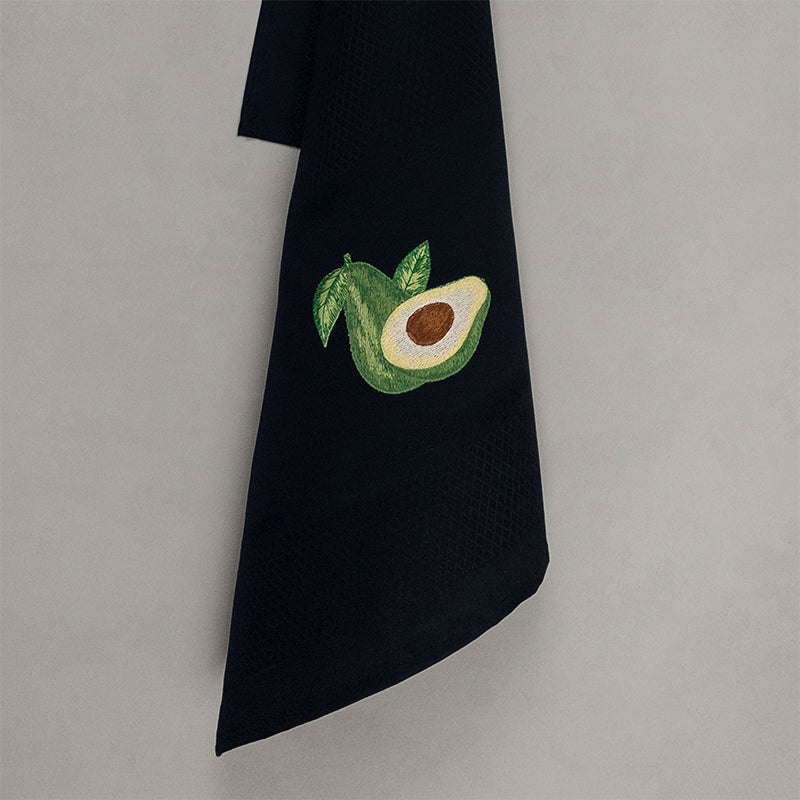 Geschirrtuch Avocado, schwarz