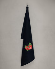 Load image into Gallery viewer, Tea towel strawberry, black
