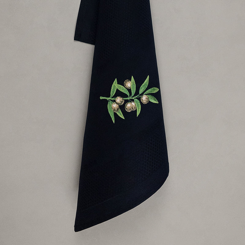 Geschirrtuch Olive, schwarz