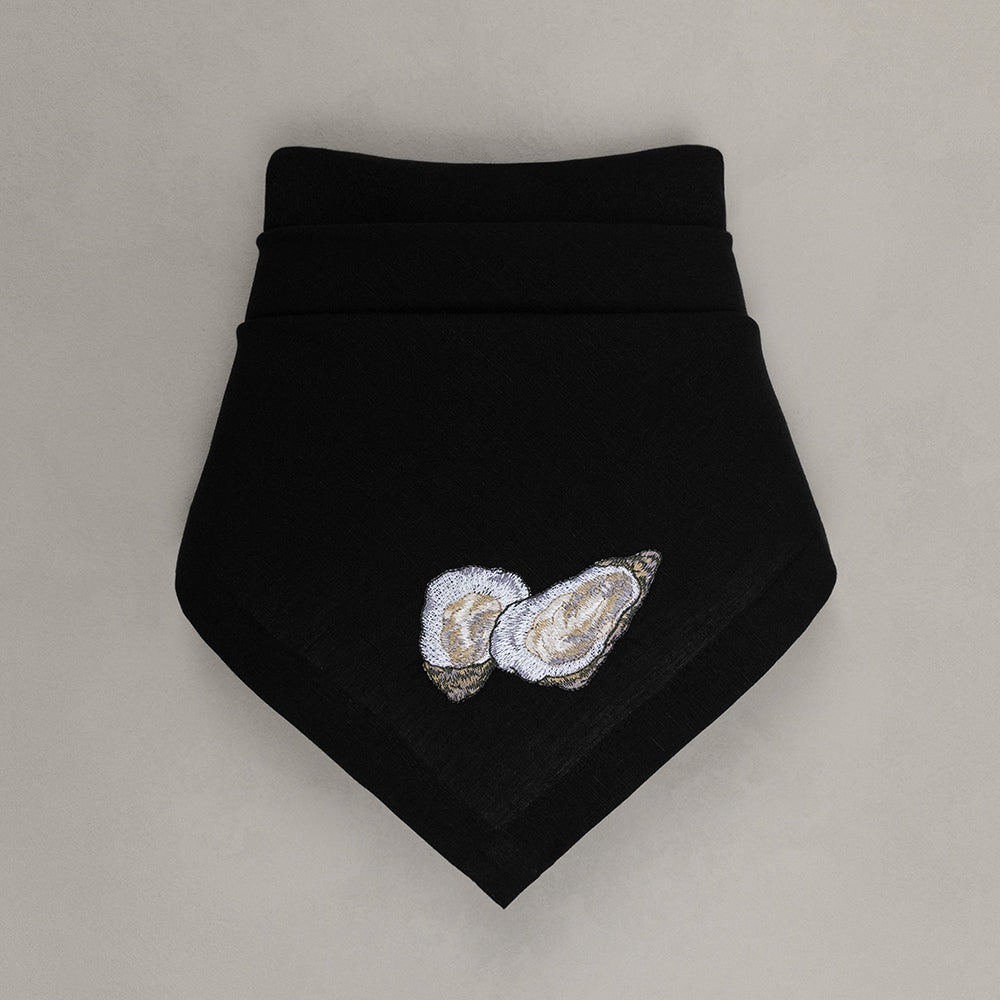 Serviette Austern, schwarz