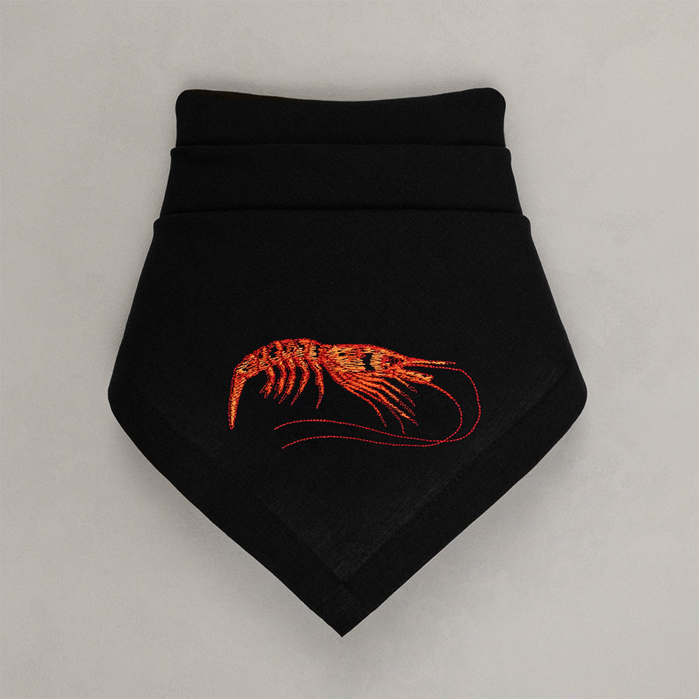 Serviette Garnele, schwarz