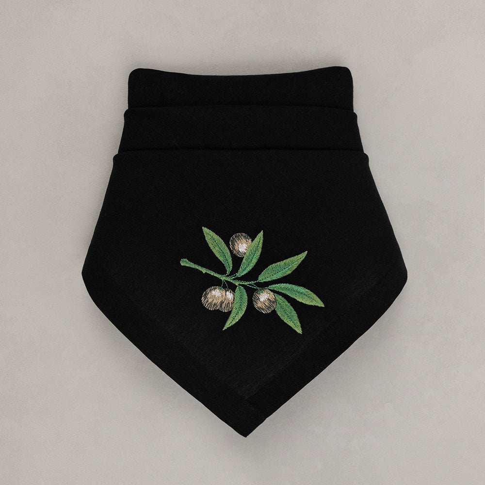 Serviette Olive, schwarz