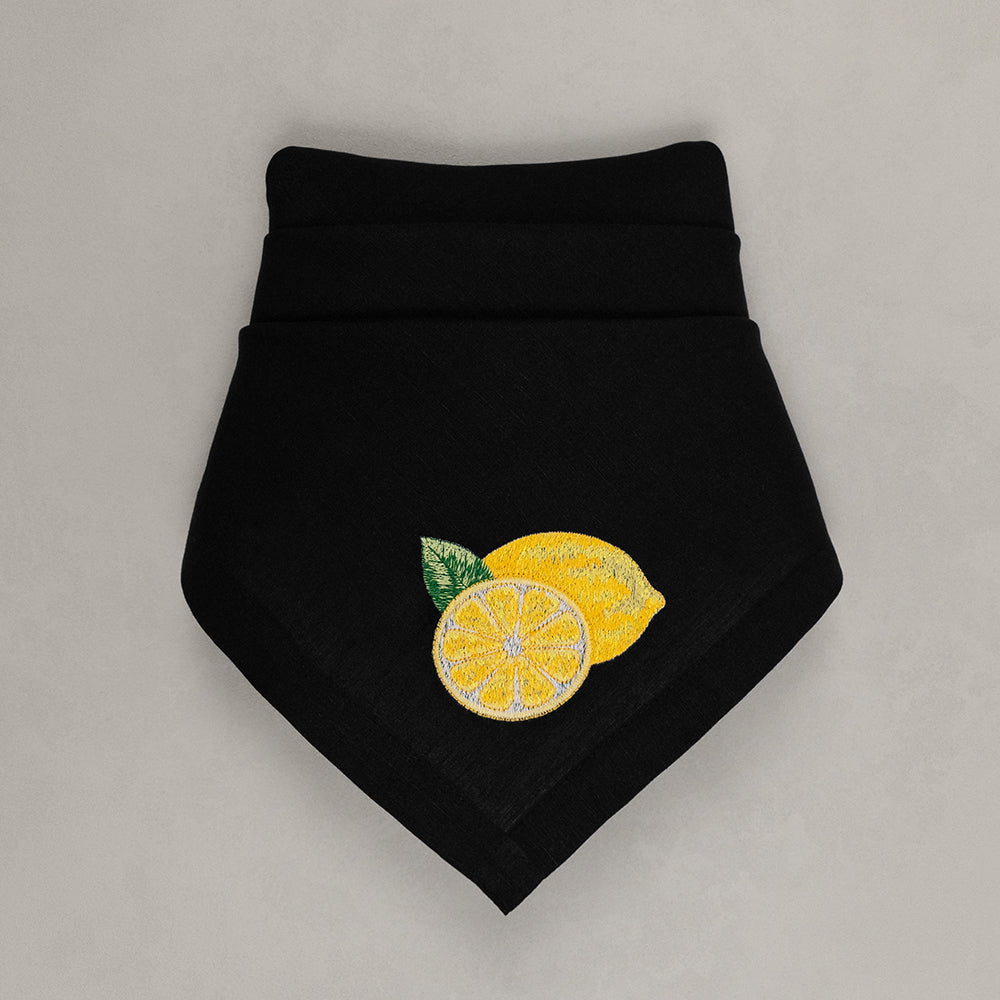 Serviette Zitrone, schwarz