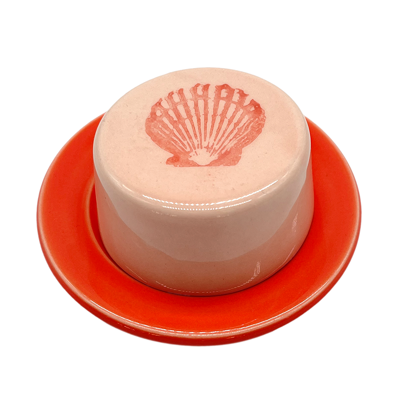 Recife Mini Butter Dish coral