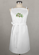 Lade das Bild in den Galerie-Viewer, Schürze Olive, weiß
