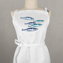 Lade das Bild in den Galerie-Viewer, Schürze Sardinenschwarm, weiß
